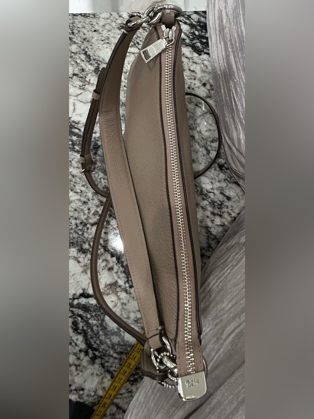 Coach Pebble Leather Crossbody Bag in Taupe - Picture 9 of 13